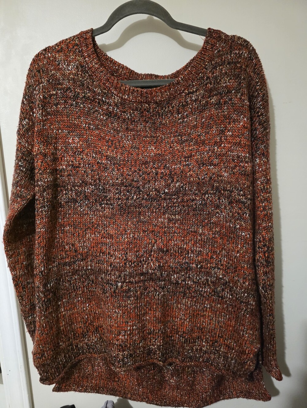 Sanctuary Cozy Marled Rust Knit Sweater - Women's Pullover,Size Lg